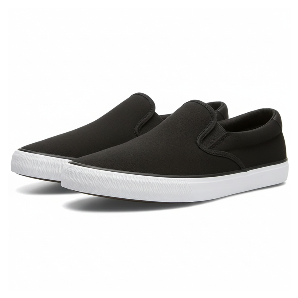 Slip On Canvas Sneakers With Contrast Sole For Modern Appeal