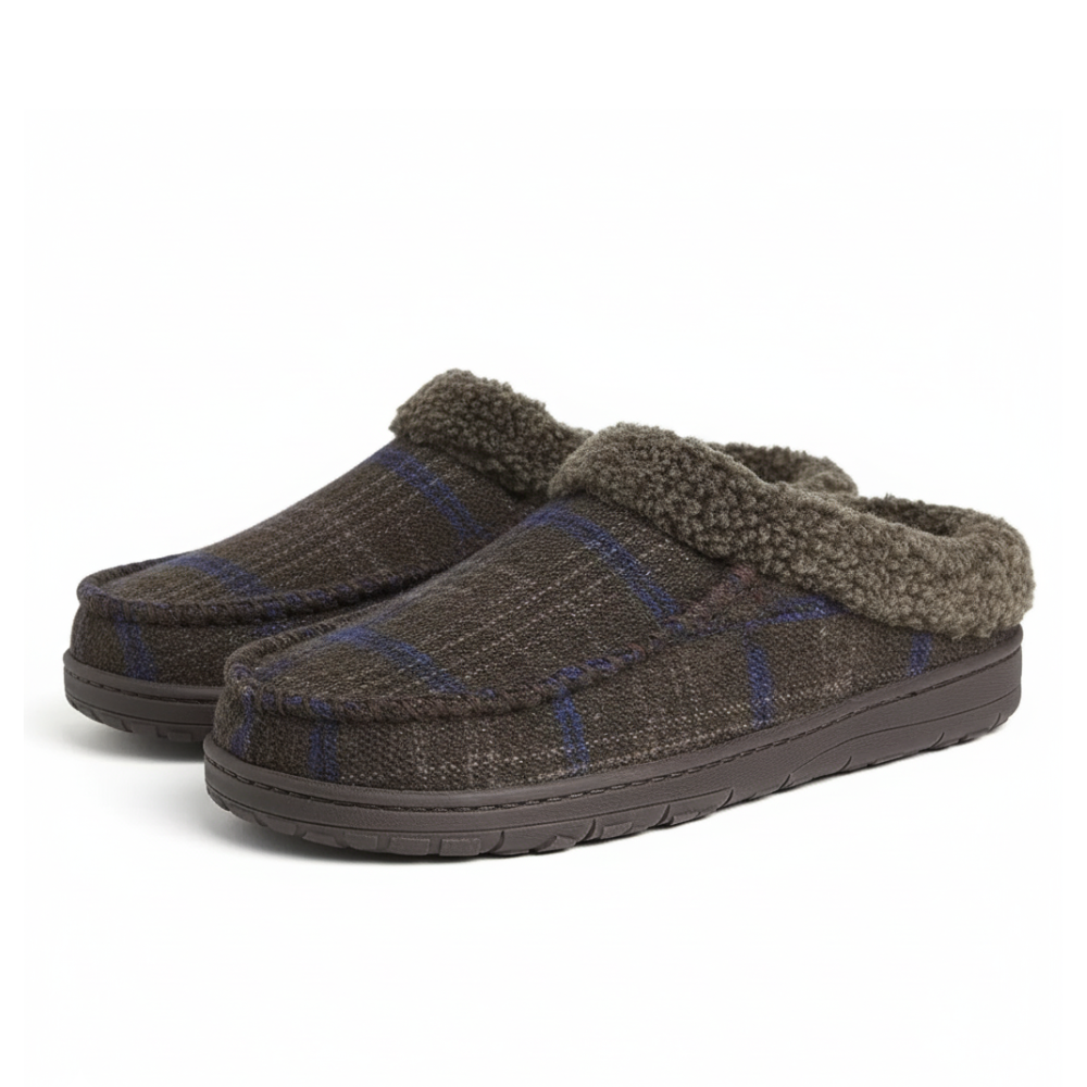 Plaid Slip On Slippers With Cushioned Footbed For Support