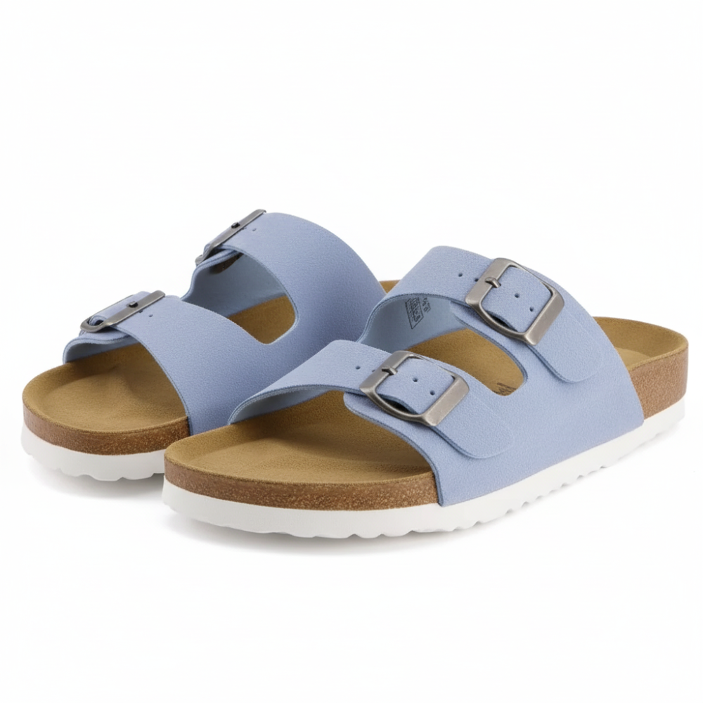 Double Strap Adjustable Cork Footbed Sandals With Lightweight Flexibility