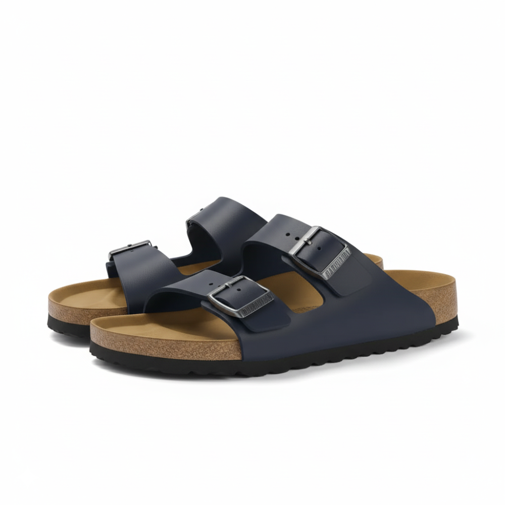 Latex Footbed Sandals With Adjustable Buckle