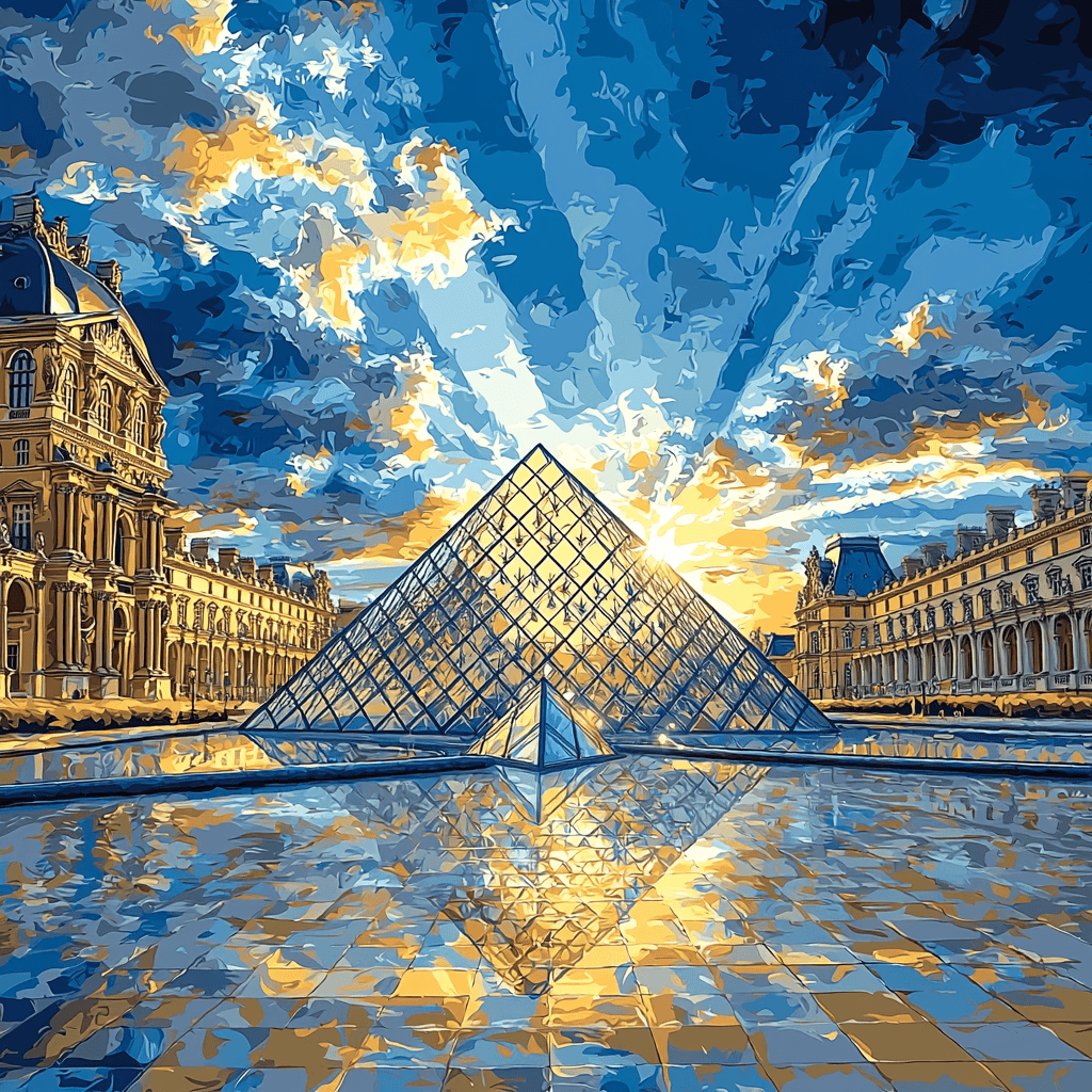 The Louvre Pyramid - Paris Painting Number Kit