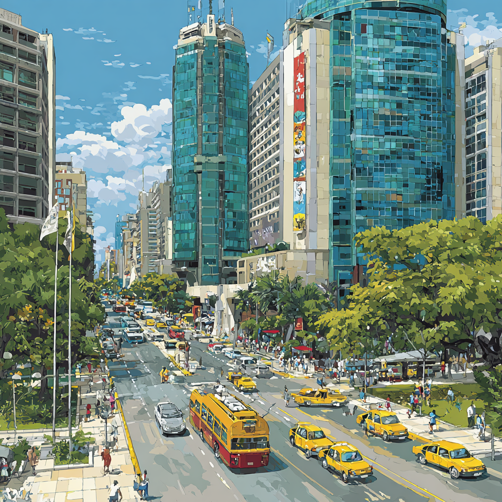 Avenida Paulista Urban Center Sao Paulo Brazil painting number kit