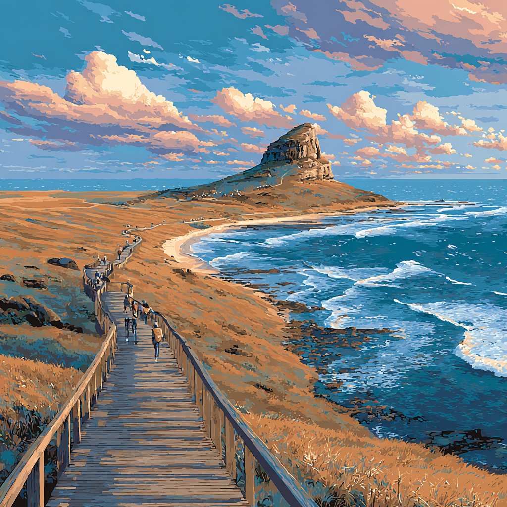 Seongsan Ilchulbong Urban Coastal Park Jeju South Korea Painting by numbers kit