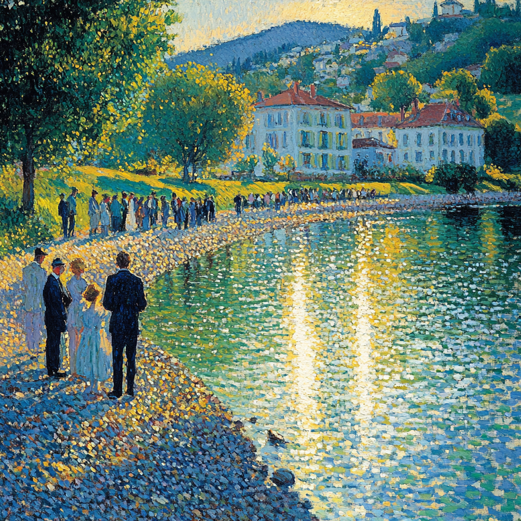 Georges Seurat Inspired River Picnic paint by number