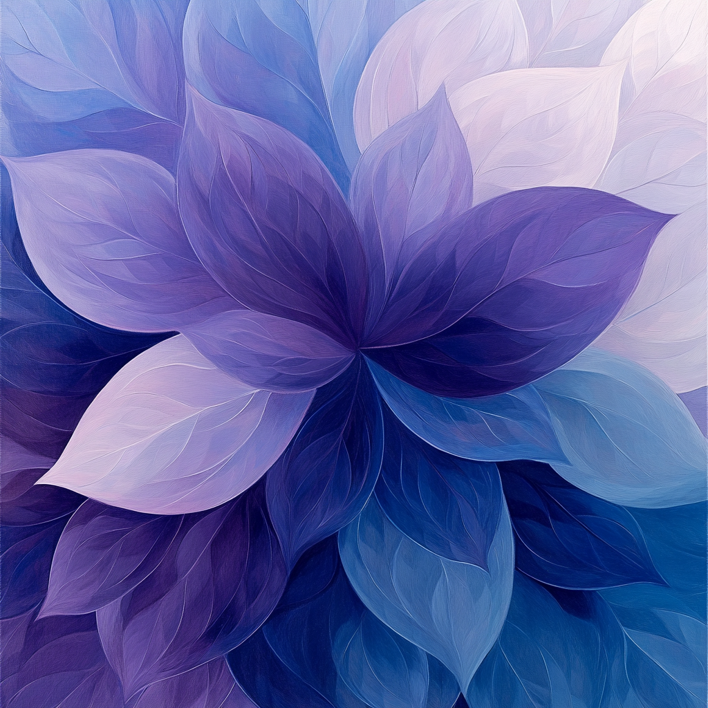 Georgia Okeeffe Inspired Luminous Indigo Petal Abstraction Numbered painting kits