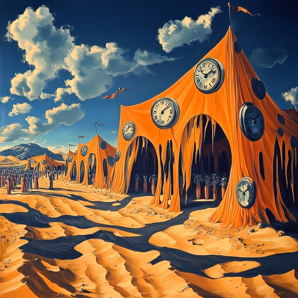 Salvador Dali Inspired Surreal Desert Festival Number painting