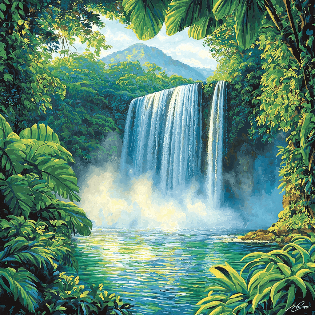 La Fortuna Waterfall Paint By Numbers