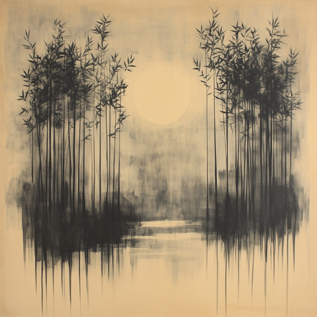 Zhao Mengfu Inspired Celestial Bamboo Rhythm Numbered painting kits