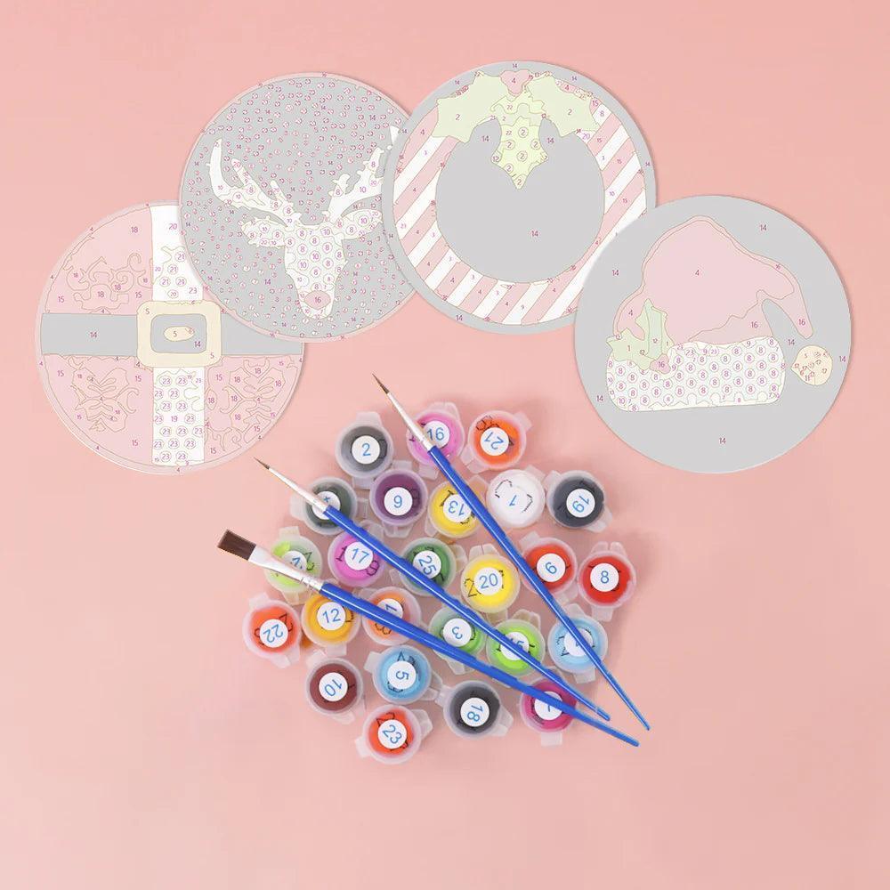 Custom Santa Paint By Numbers Coaster Set