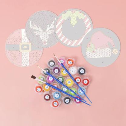 Custom Santa Paint By Numbers Coaster Set