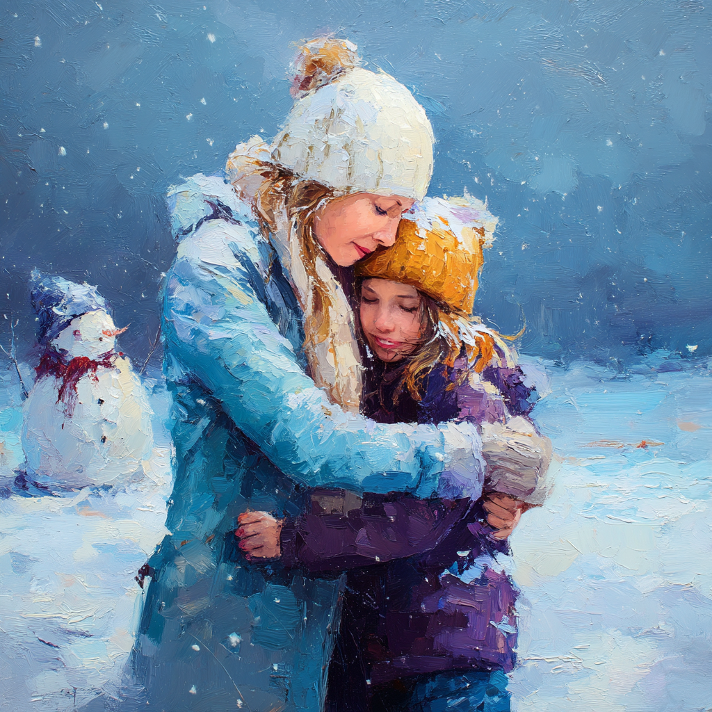 Winter Wonderland Hugs Number Painting
