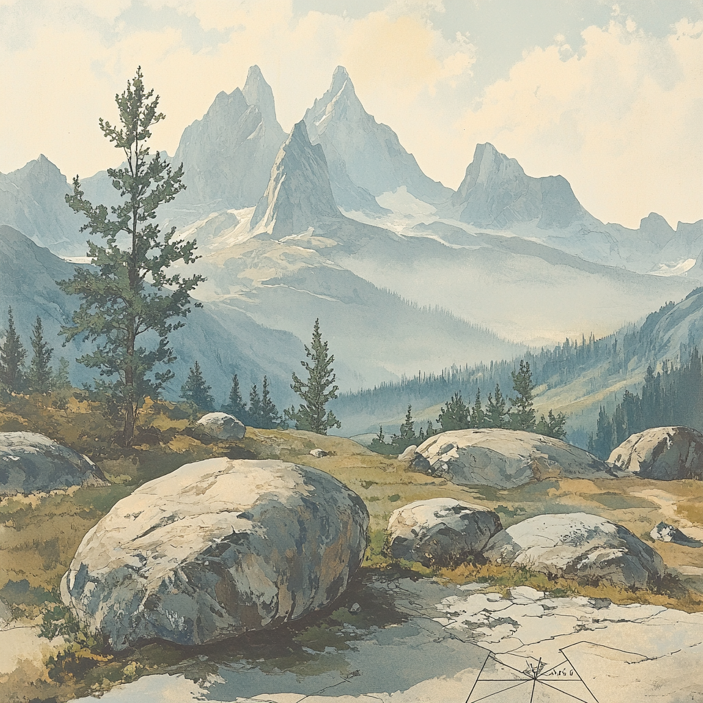 Leonardo Da Vinci Inspired Mountainous Landscape Paint by numbers kits