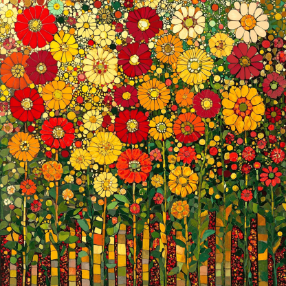 Gustav Klimt Inspired Floral Mosaic Dreams DIY Paint By Numbers