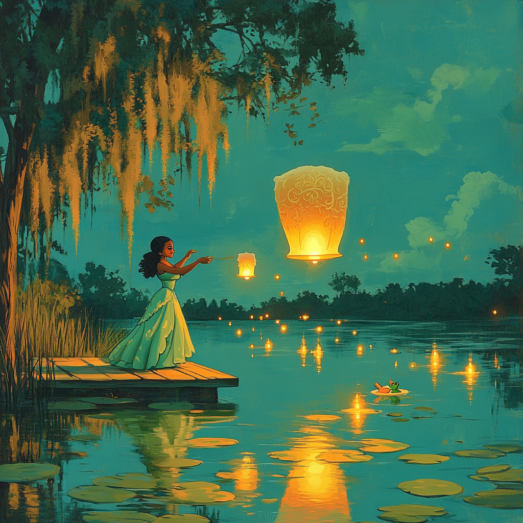 Tiana Bayou Night Lantern Numbered painting kits