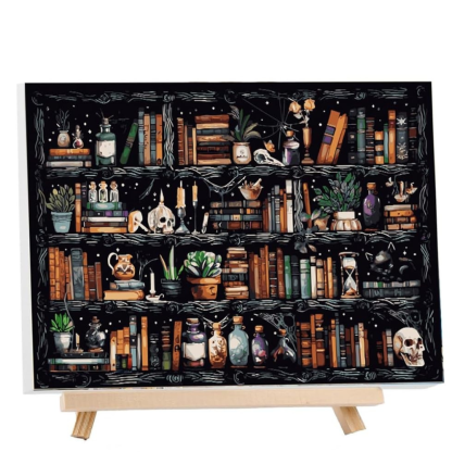 Halloween Horror Bookshelf Paint By Numbers Kit