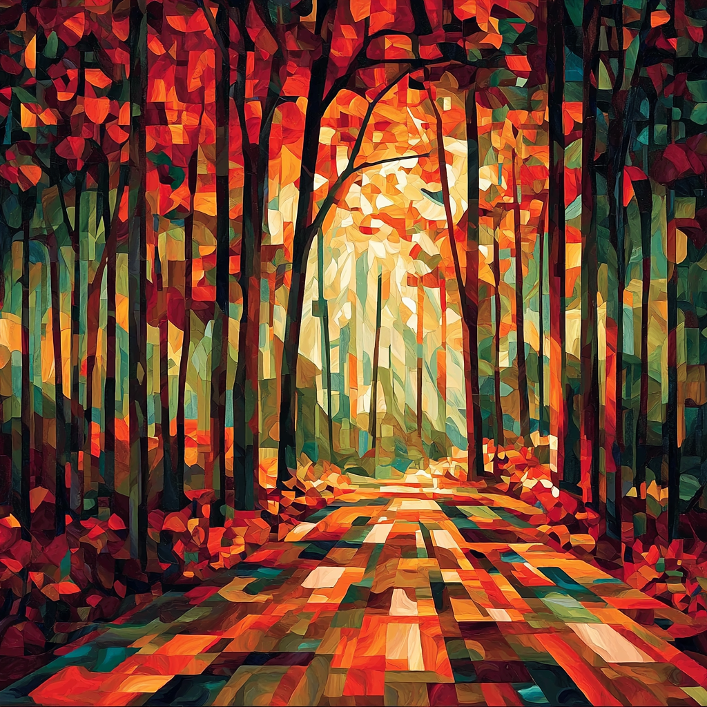 Paul Cézanne Inspired Geometric Grove Number Painting