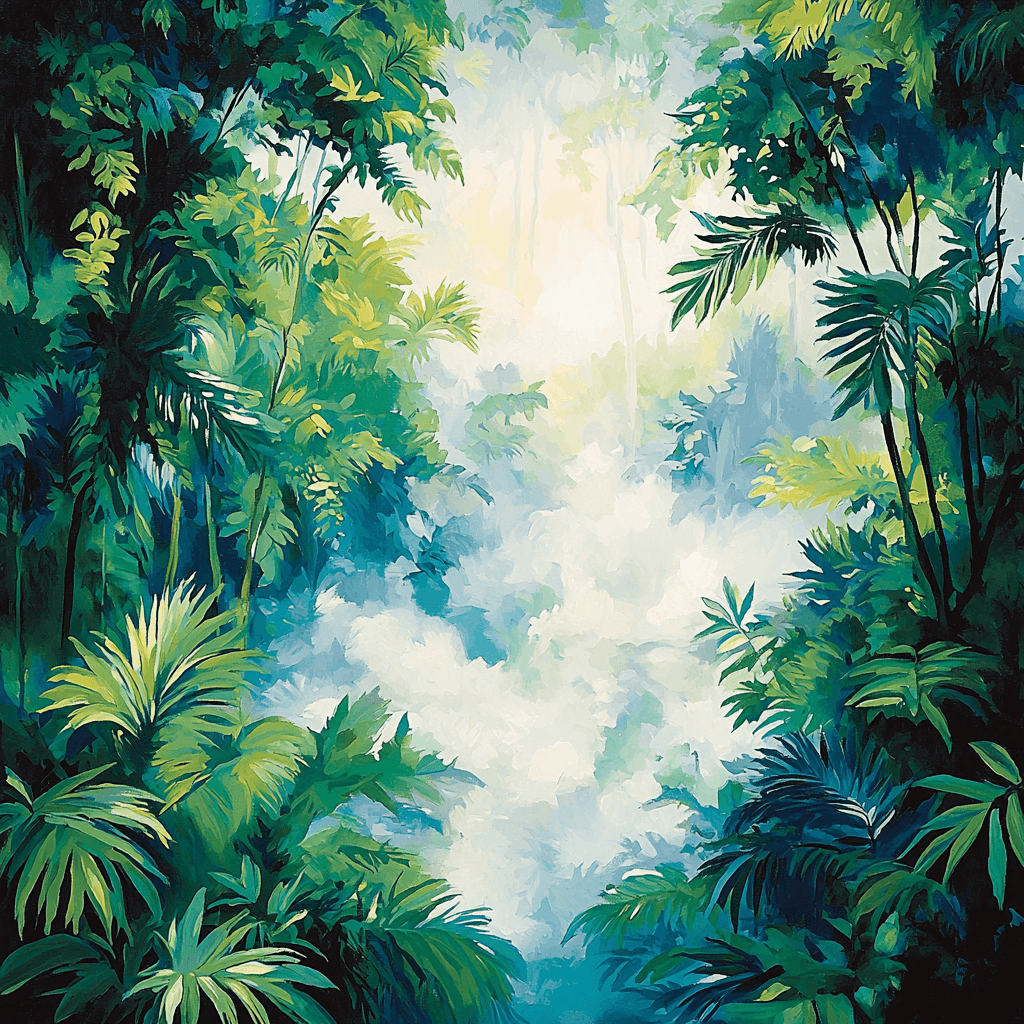 Georgia O'Keeffe Inspired Misty Rainforest Dreamscape Paint By Numbers Kits