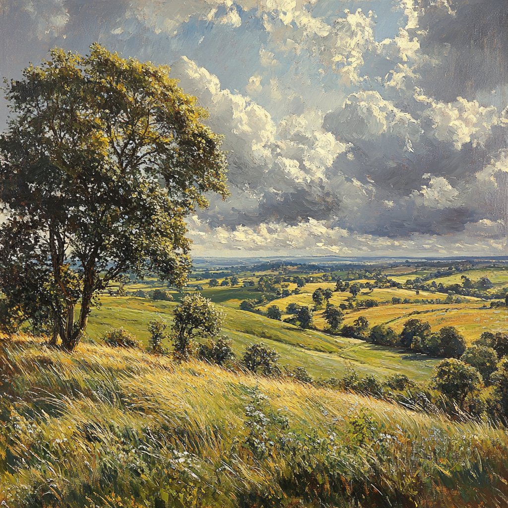 John Constable Inspired Countryside Storm paint by number