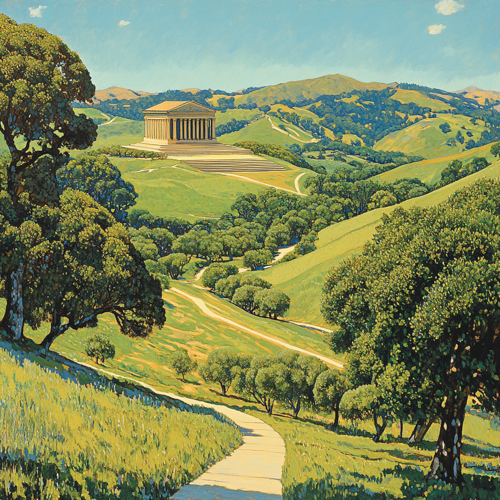 Raphael Inspired Harmonious Landscape With Distant Temple painting number kit