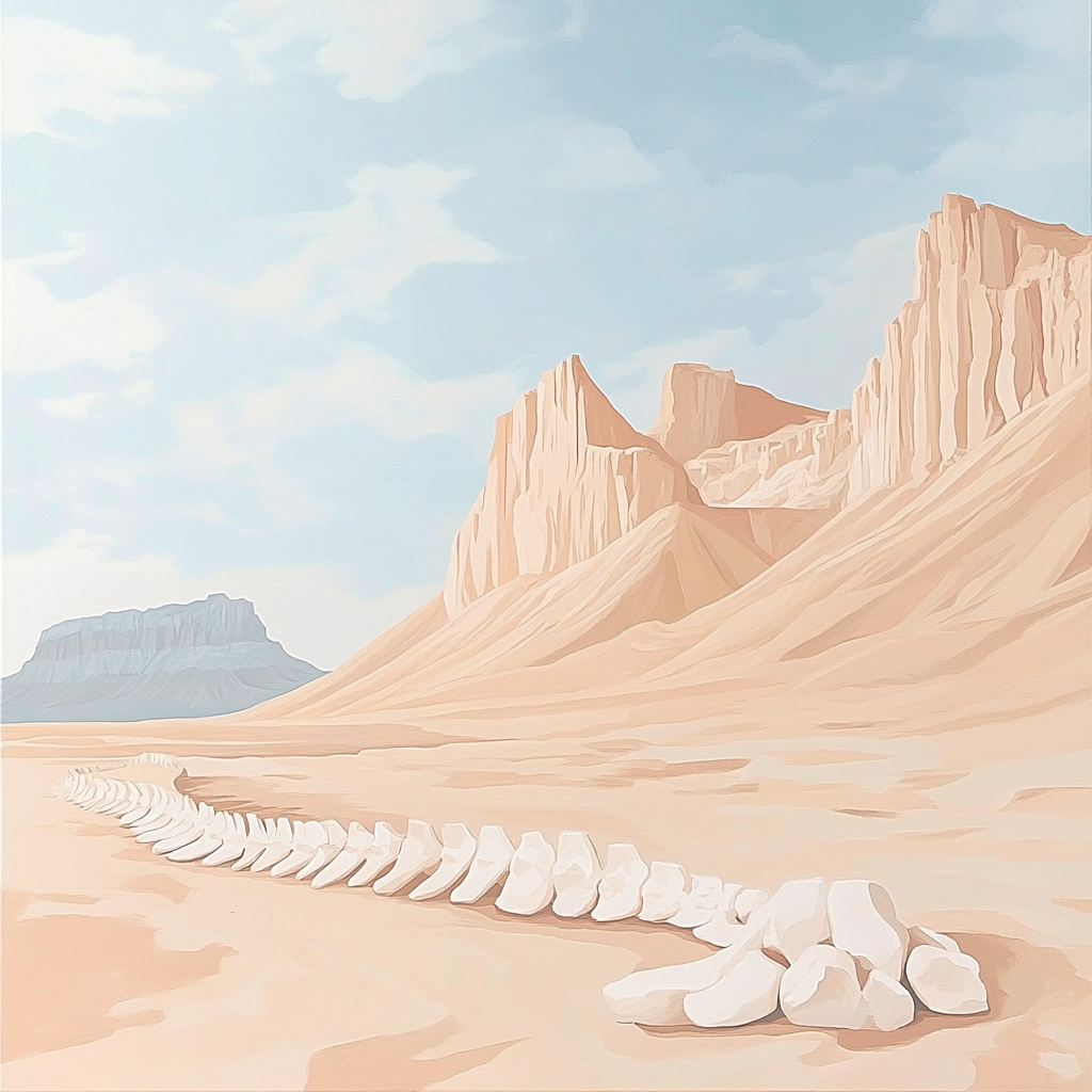 Georgia OKeeffe Inspired Desert Landscape With Bones Numbered painting kits