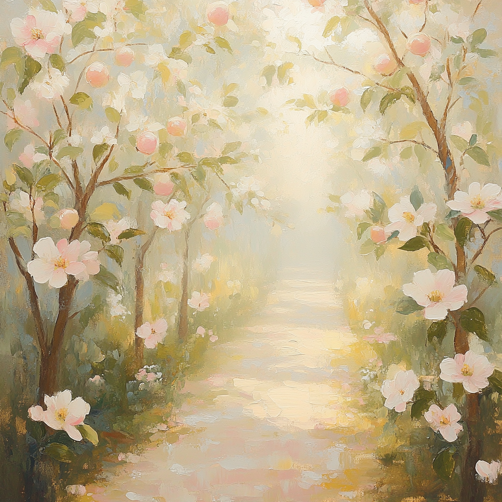 Monet Inspired Orchard Path Paint by numbers kits
