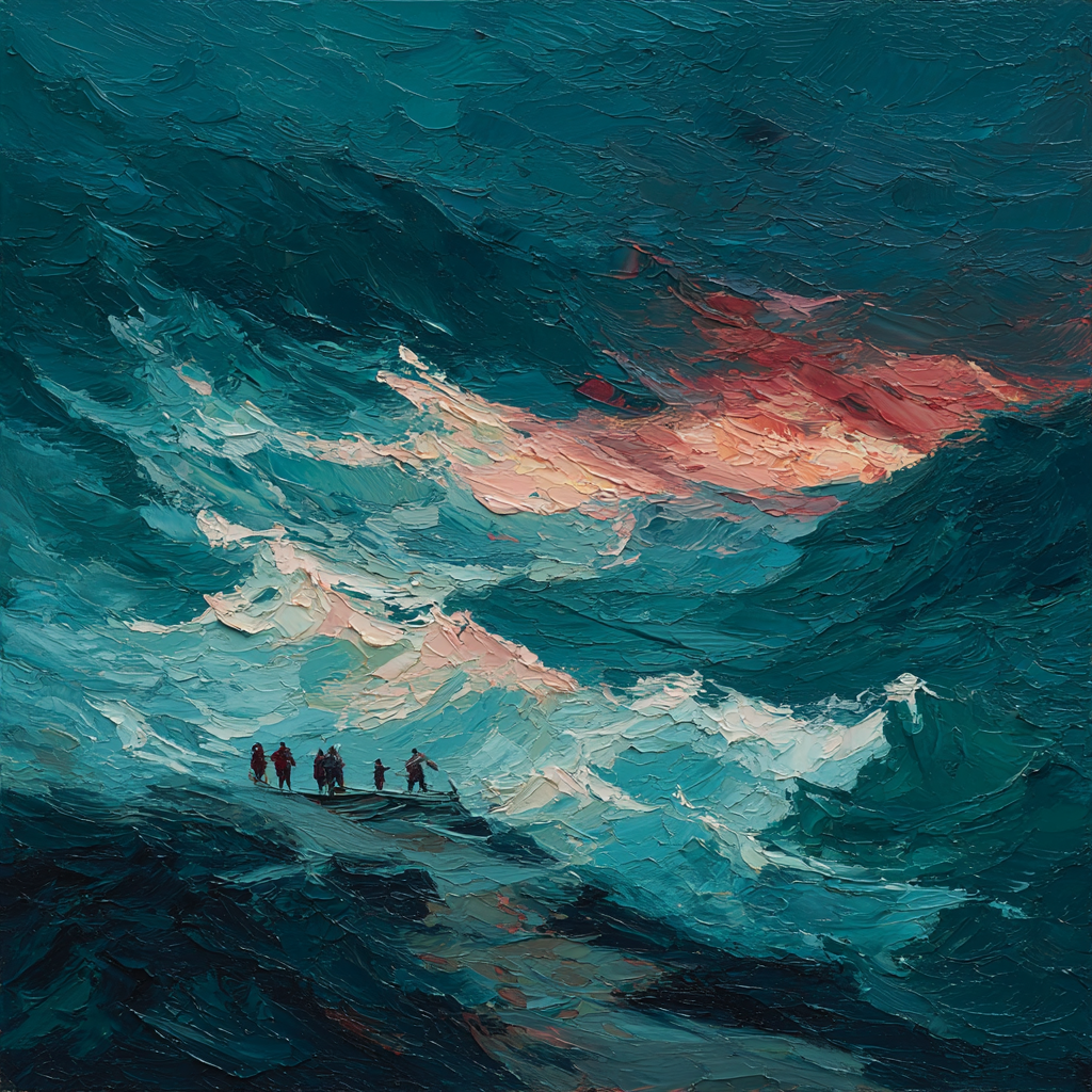 Edvard Munch Inspired Stormy Sea DIY paint by numbers