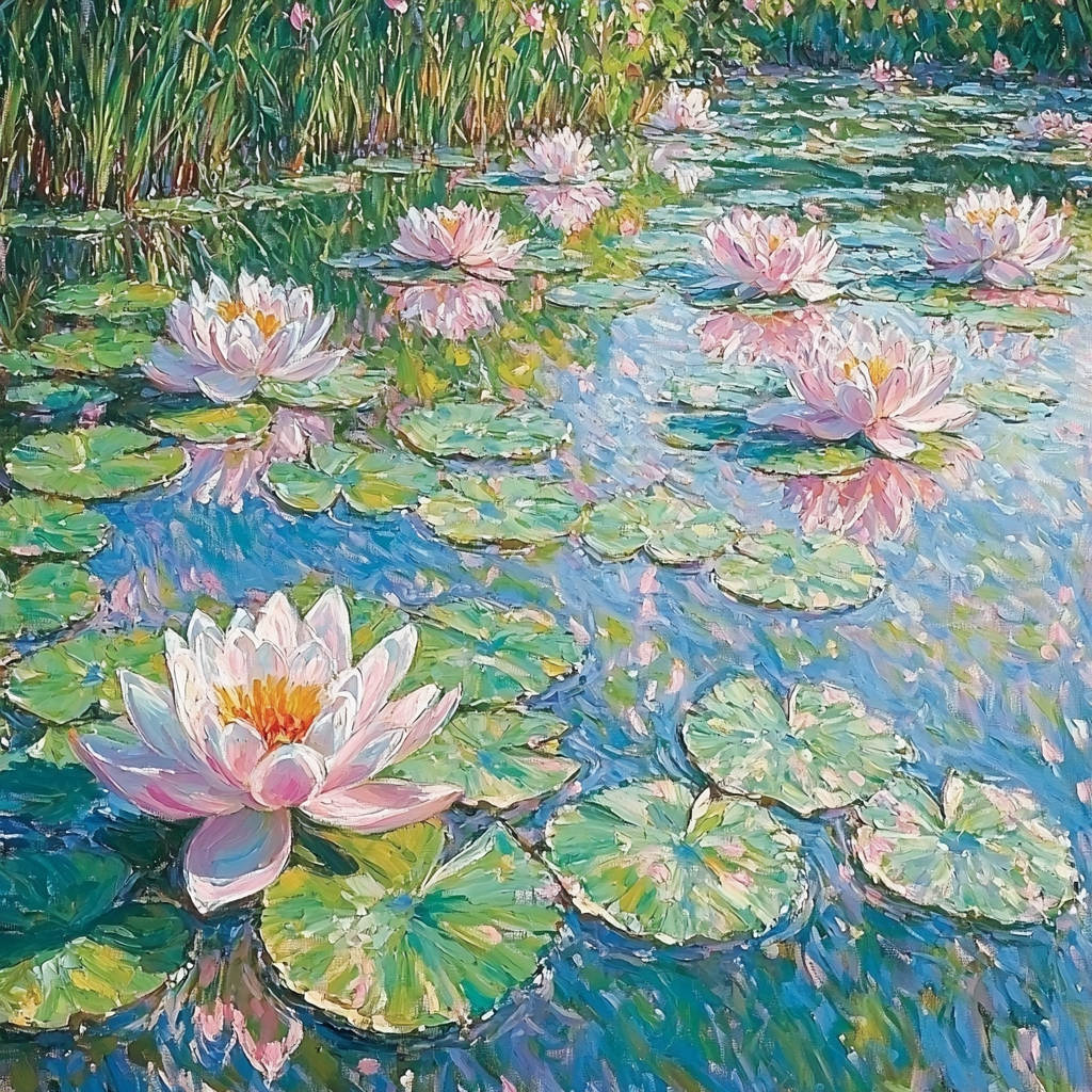 Claude Monet Inspired Romantic Waterlilies Scene Painting By Numbers Kit