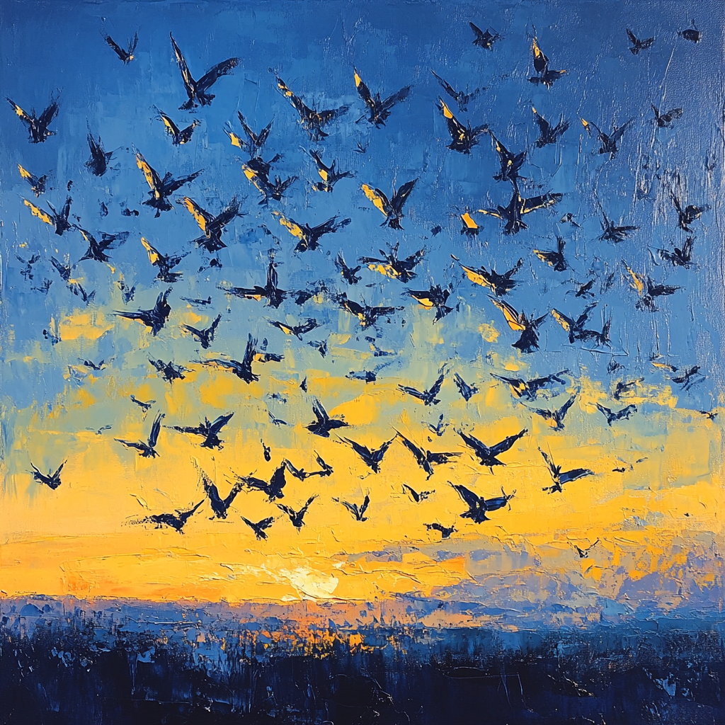 Edgar Degas Inspired Migratory Sky paint by number