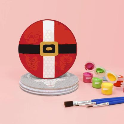 Custom Santa Paint By Numbers Coaster Set