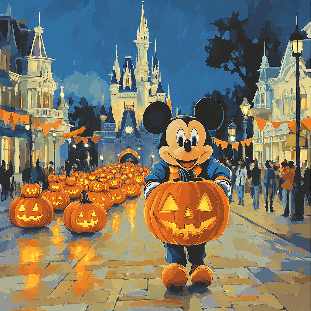 Mickeys Moonlight Pumpkin Parade Painting by numbers kit