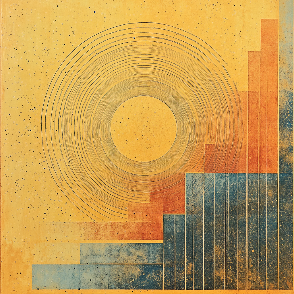Paul Klee Inspired Rhythmic Sundial paint by color