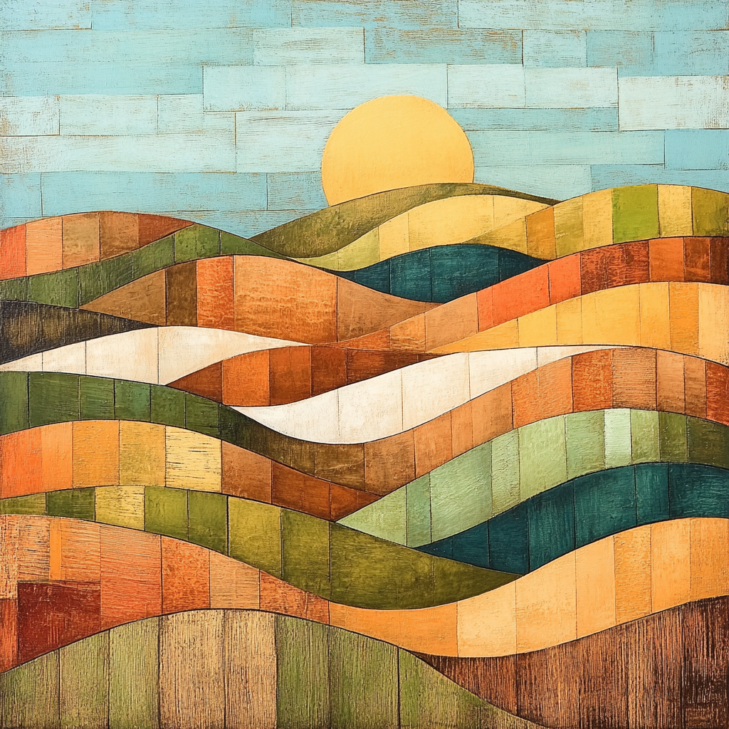 Paul Cézanne Inspired Abstract Terrace Patterns paint by color