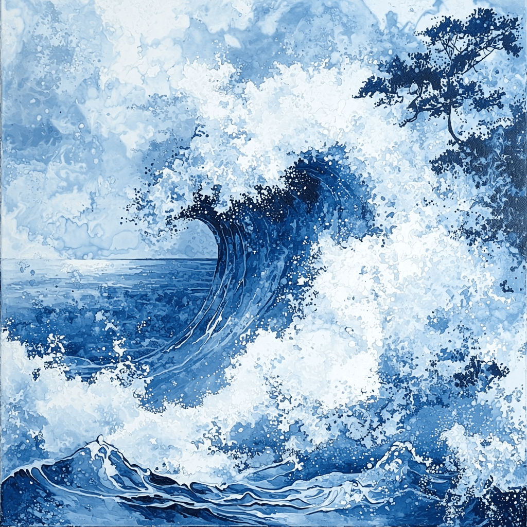 Hokusai Inspired Timeless Ocean Waves Painting Number Kit