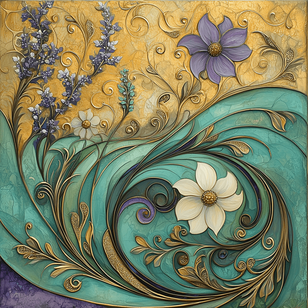 Alphonse Mucha Inspired Flowing Rhythms Numbered Painting Kits