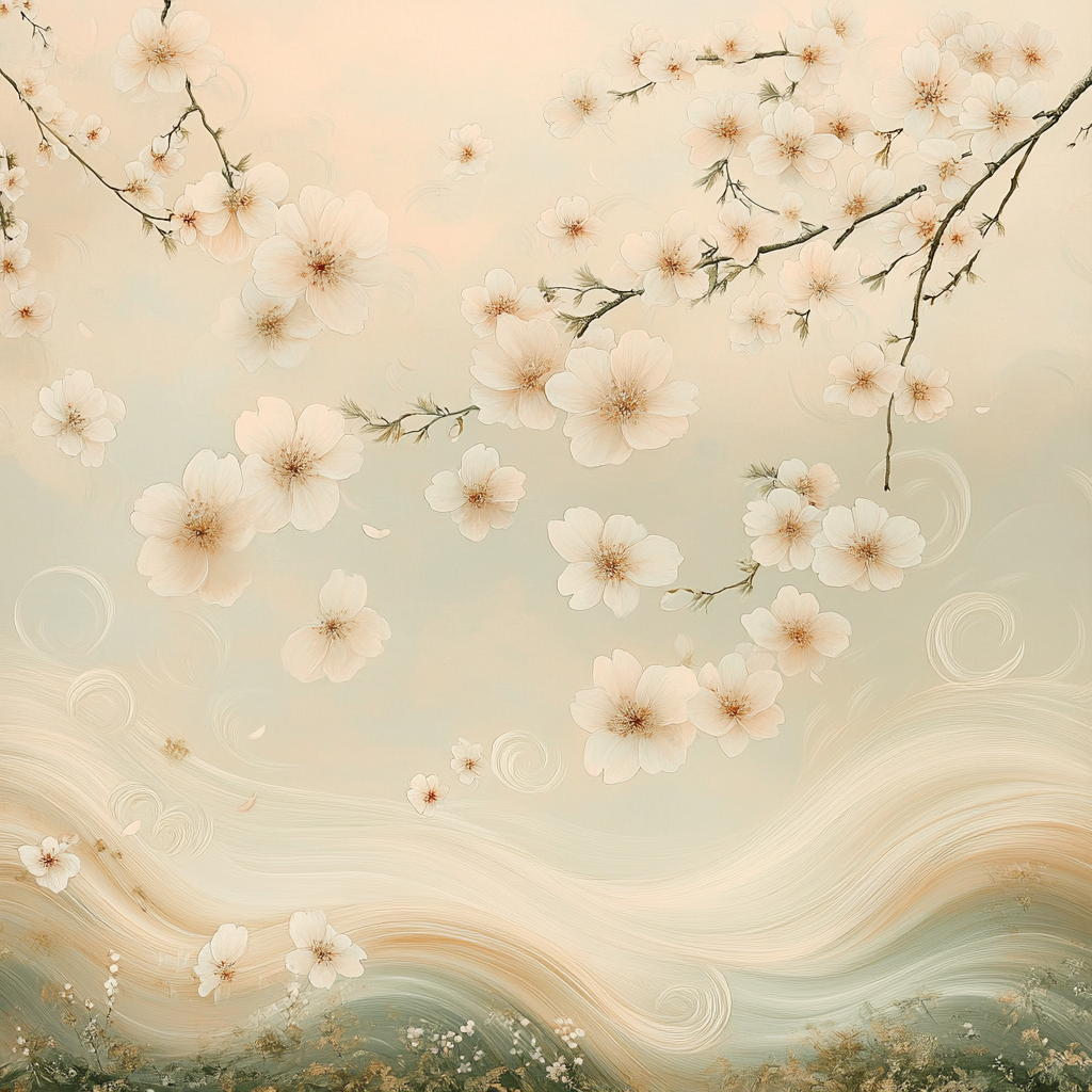 Hiroshige Inspired Celestial Blossom Number painting