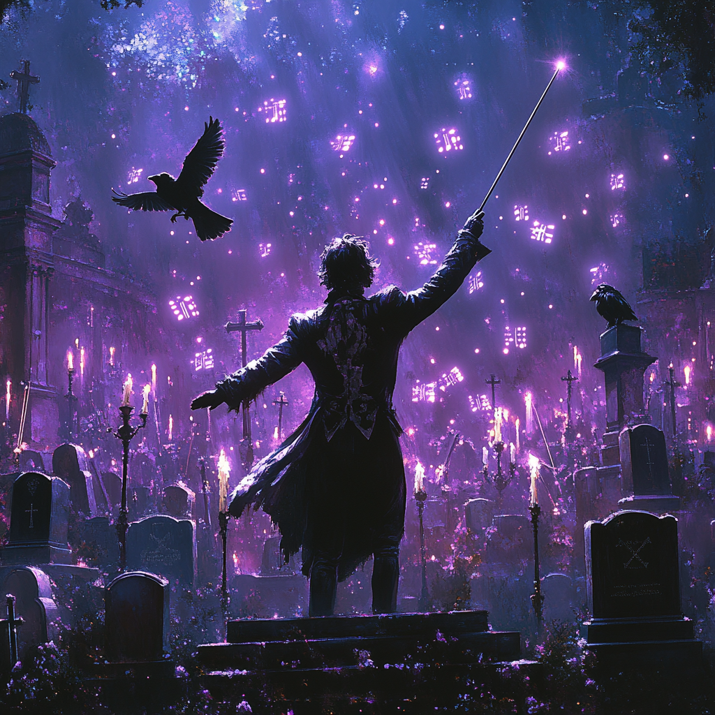 Halloween Graveyard Symphony Conductor Paint by numbers kits