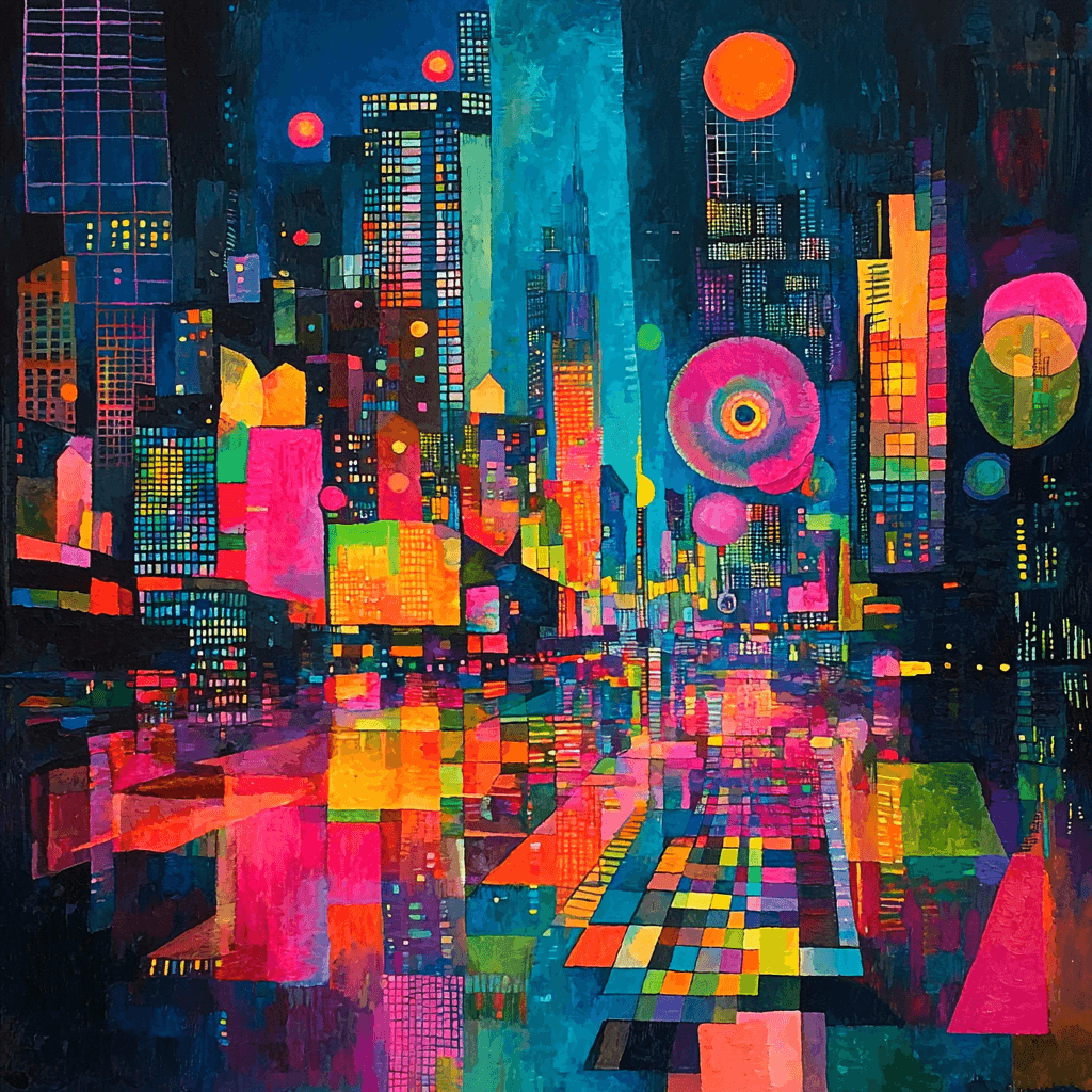 Wassily Kandinsky Inspired Abstract Citylights Paint By Numbers