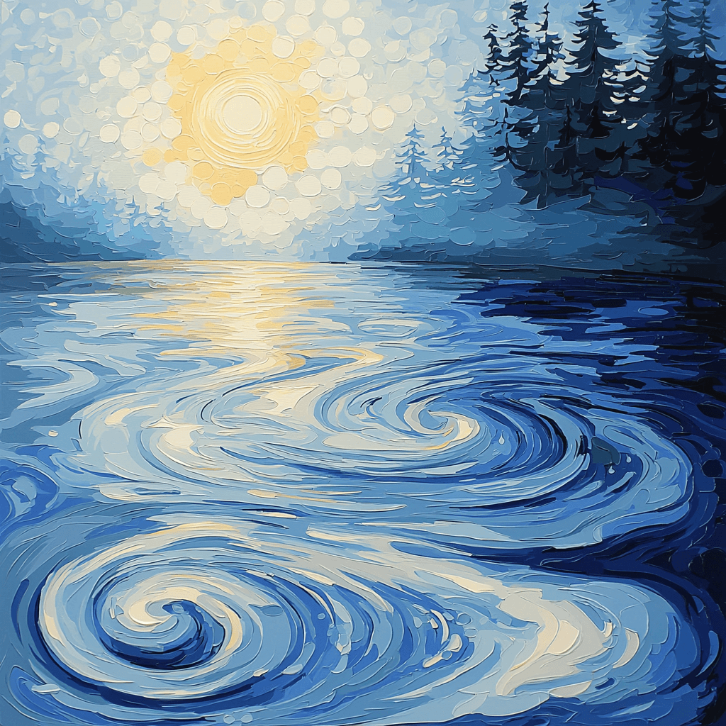 Georges Seurat Inspired Flowing Currents Numbered Painting Kits