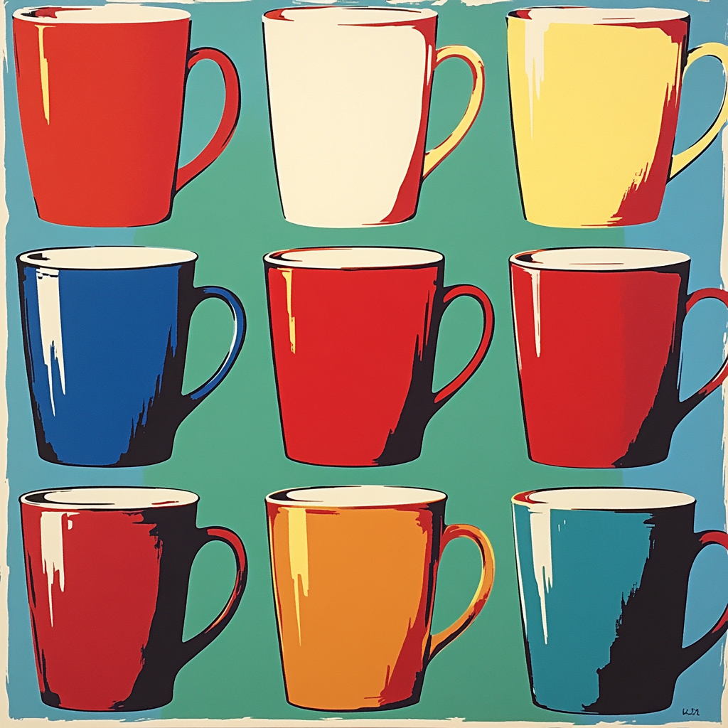 Andy Warhol Inspired Celebrity Coffee Cups paint by color