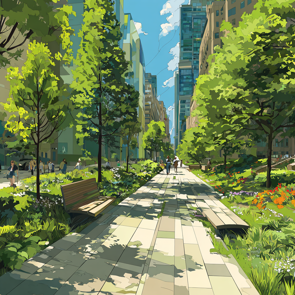 High Line Urban Park Walk New York City United States paint by number