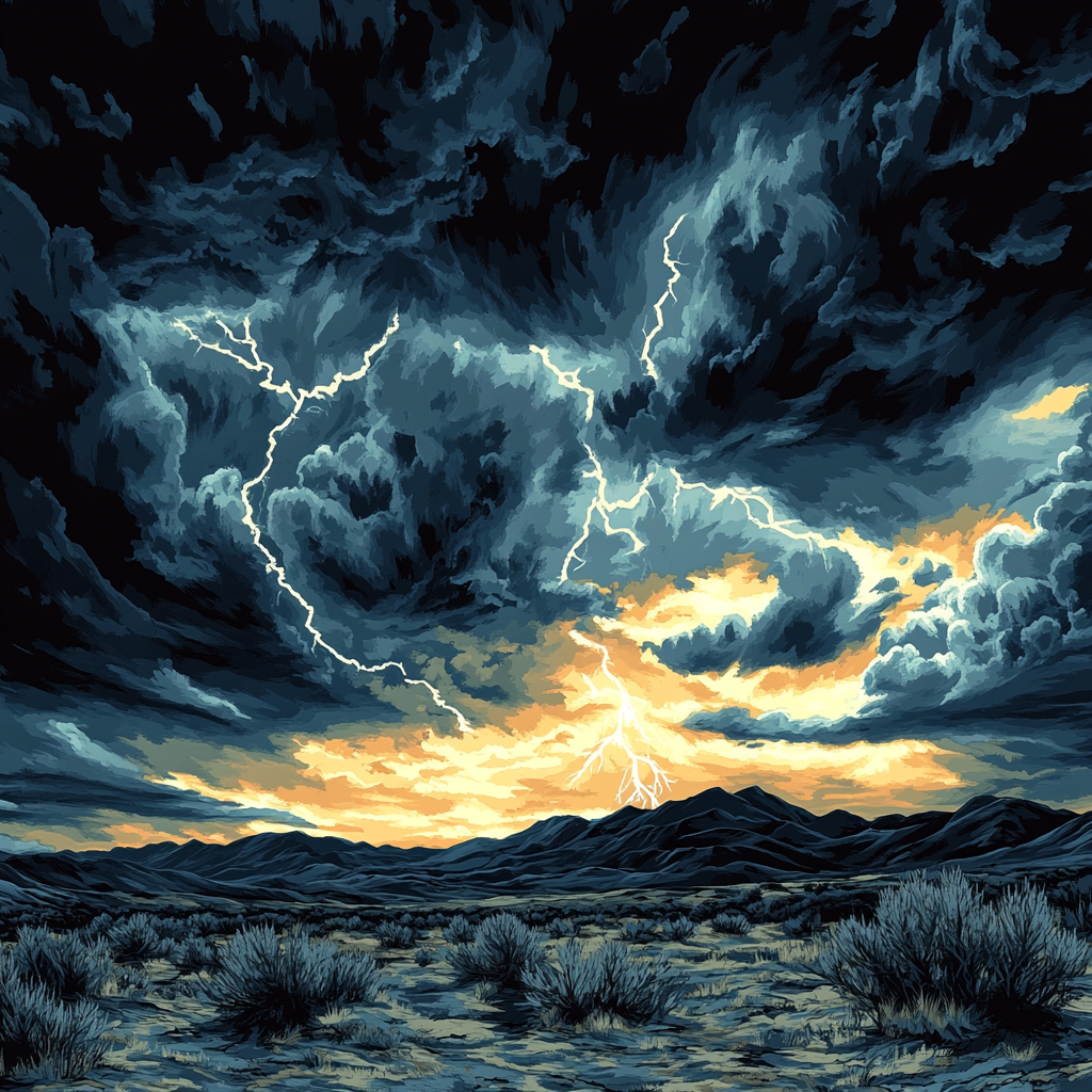 Francisco Goya Inspired Twilight Storm On Rugged Moor Painting by numbers kit