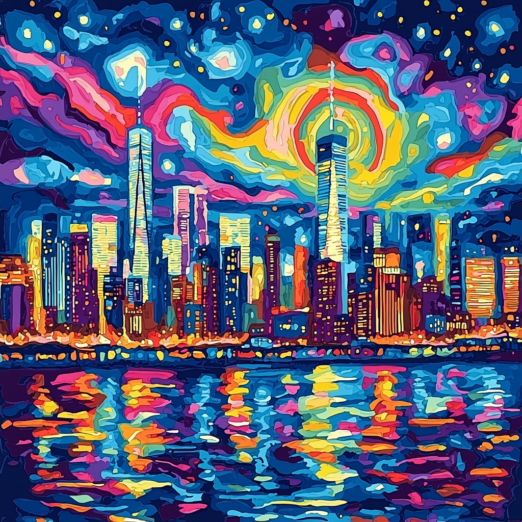 Roy Lichtenstein Inspired Eternal Citylights Painting Number Kit