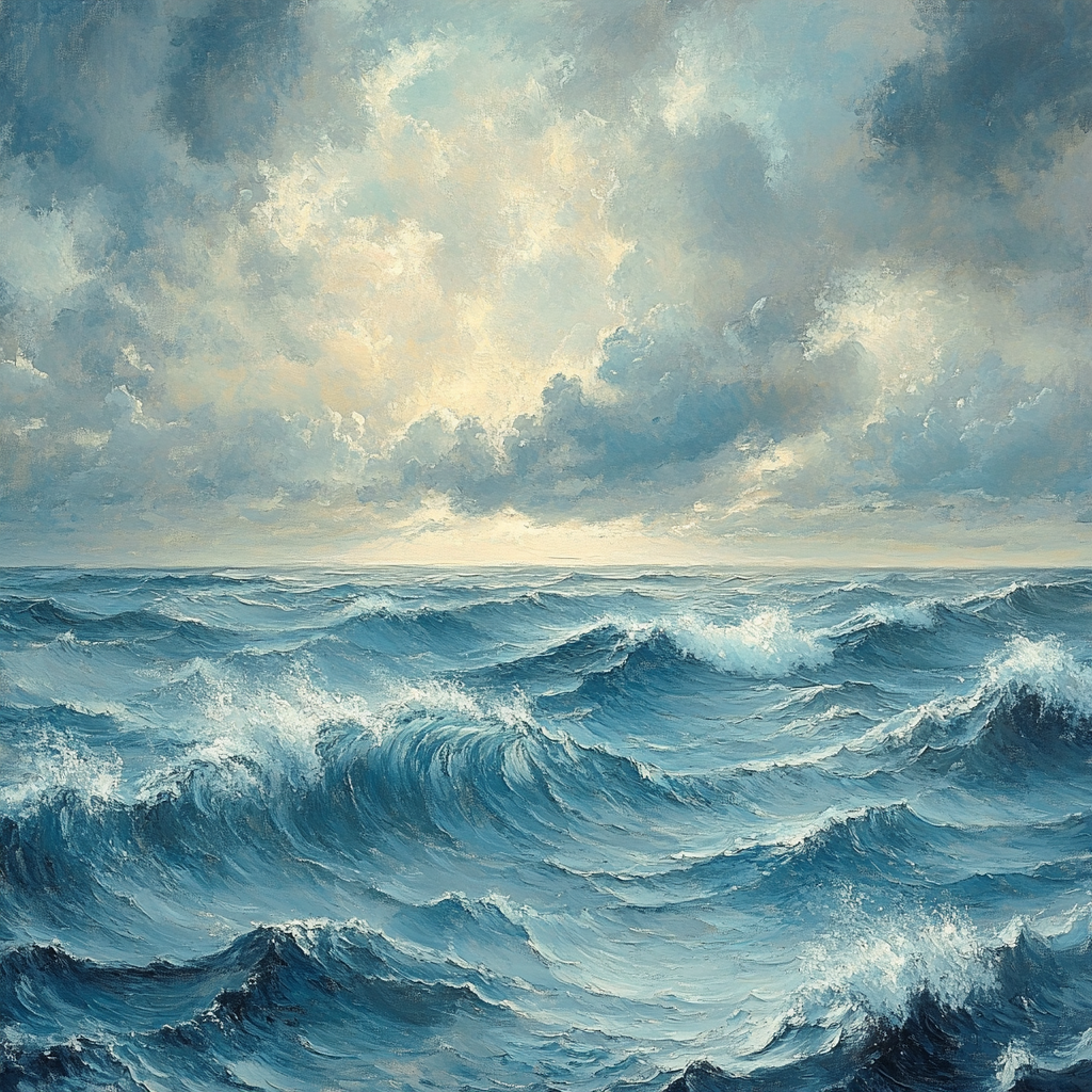 Leonardo Da Vinci Inspired Oceanic Storm Painting by numbers kit