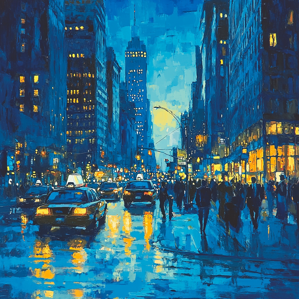 Edward Hopper Inspired City Life In Motion Painting Number Kit