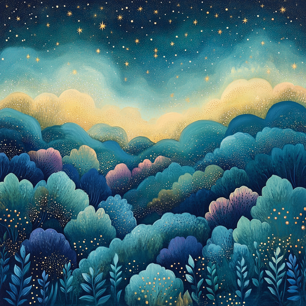 Georges Seurat Inspired Nebula Garden Painting by numbers kit