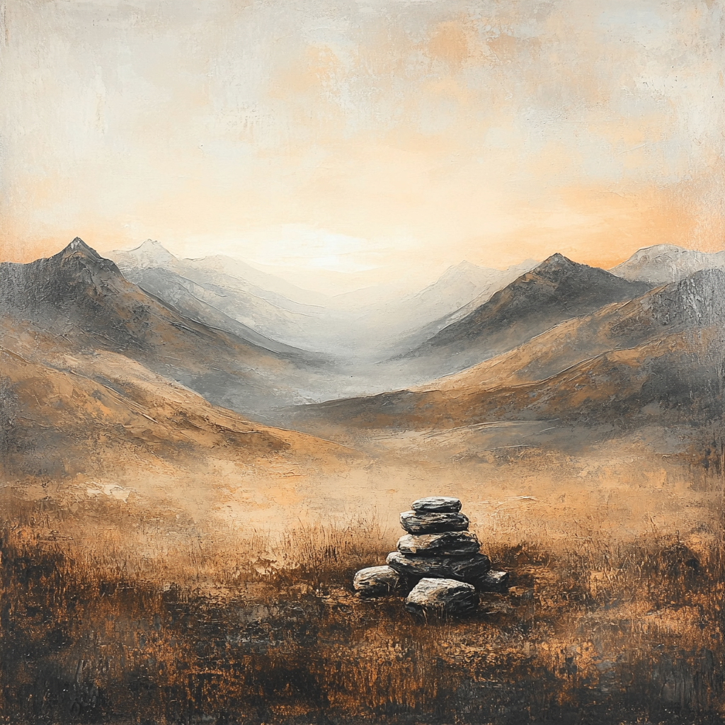 Francisco Goya Inspired Ashen Hillside Under Ominous Glow Paint by numbers art