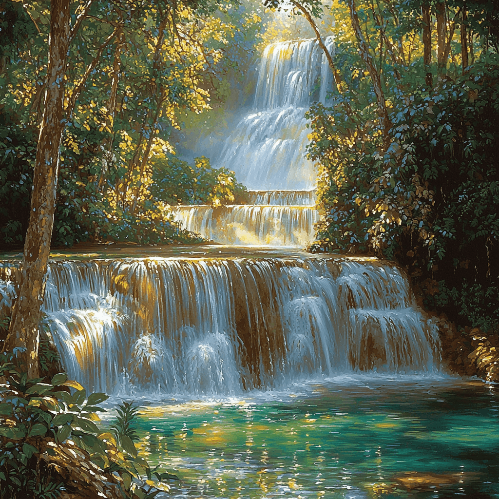 Erawan Falls - Thailand Paint By Number
