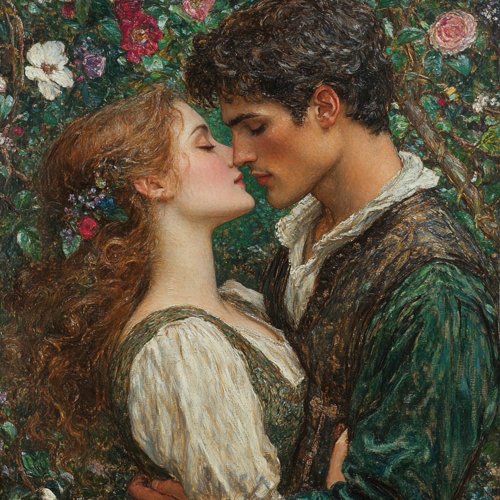 Dante Gabriel Rossetti Inspired Romantic Couple DIY paint by numbers