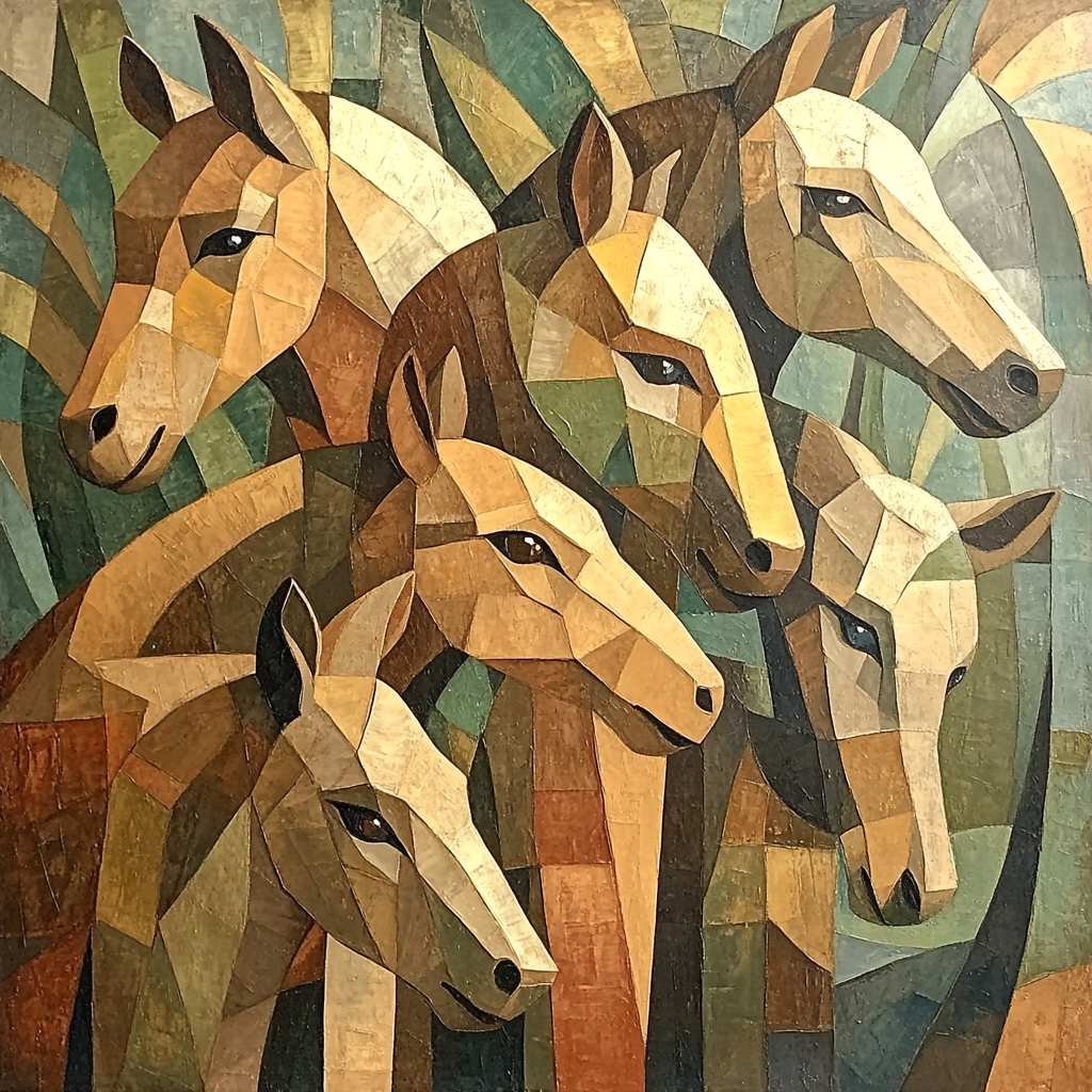 Pablo Picasso Inspired Cubist Wildlife paint by numbers