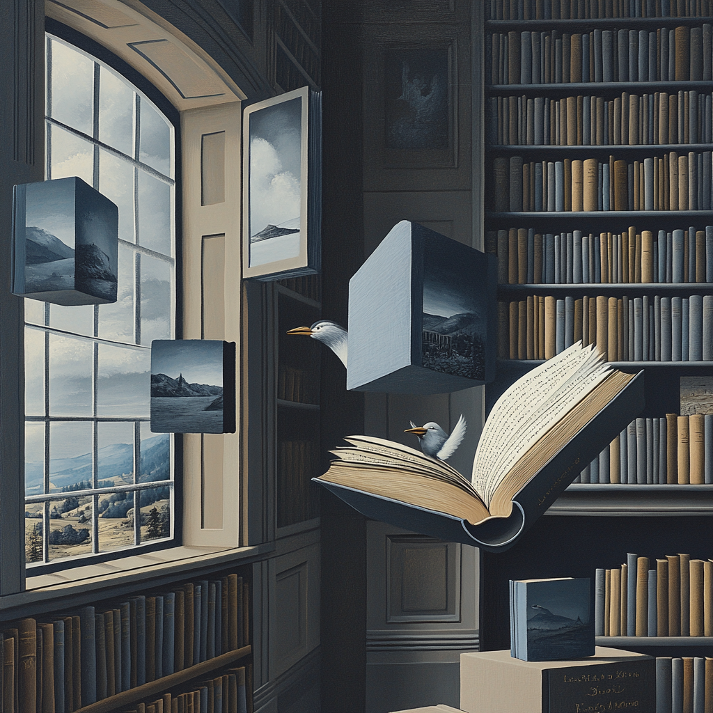René Magritte Inspired Surreal Library Paint by numbers art